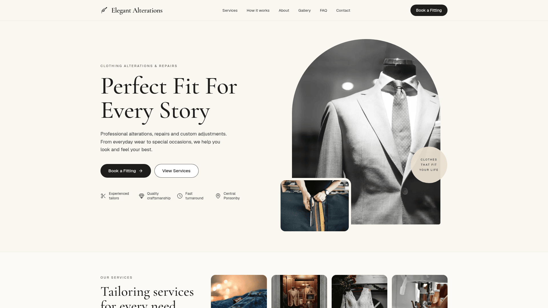 StitchFlow — Elegant Alterations website